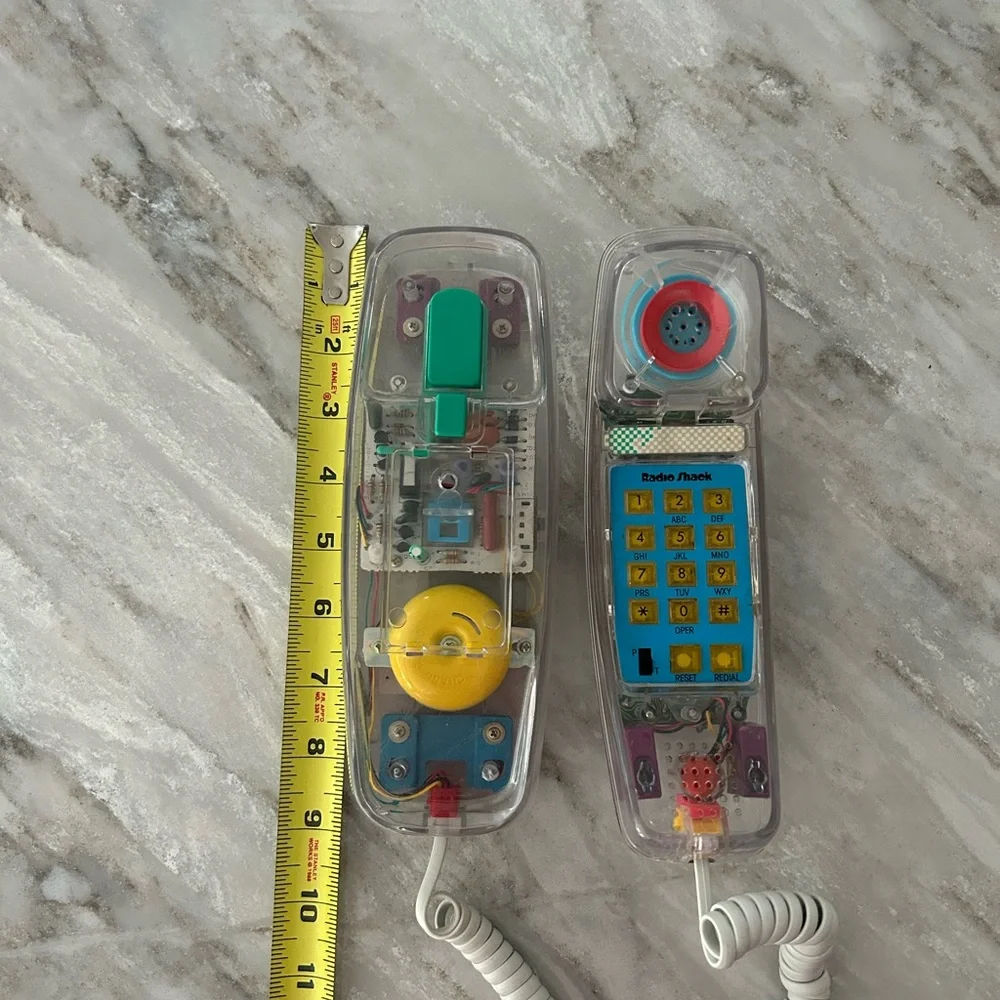 Radio Shack Retro Clear Wired Phone with Multicolor Accents